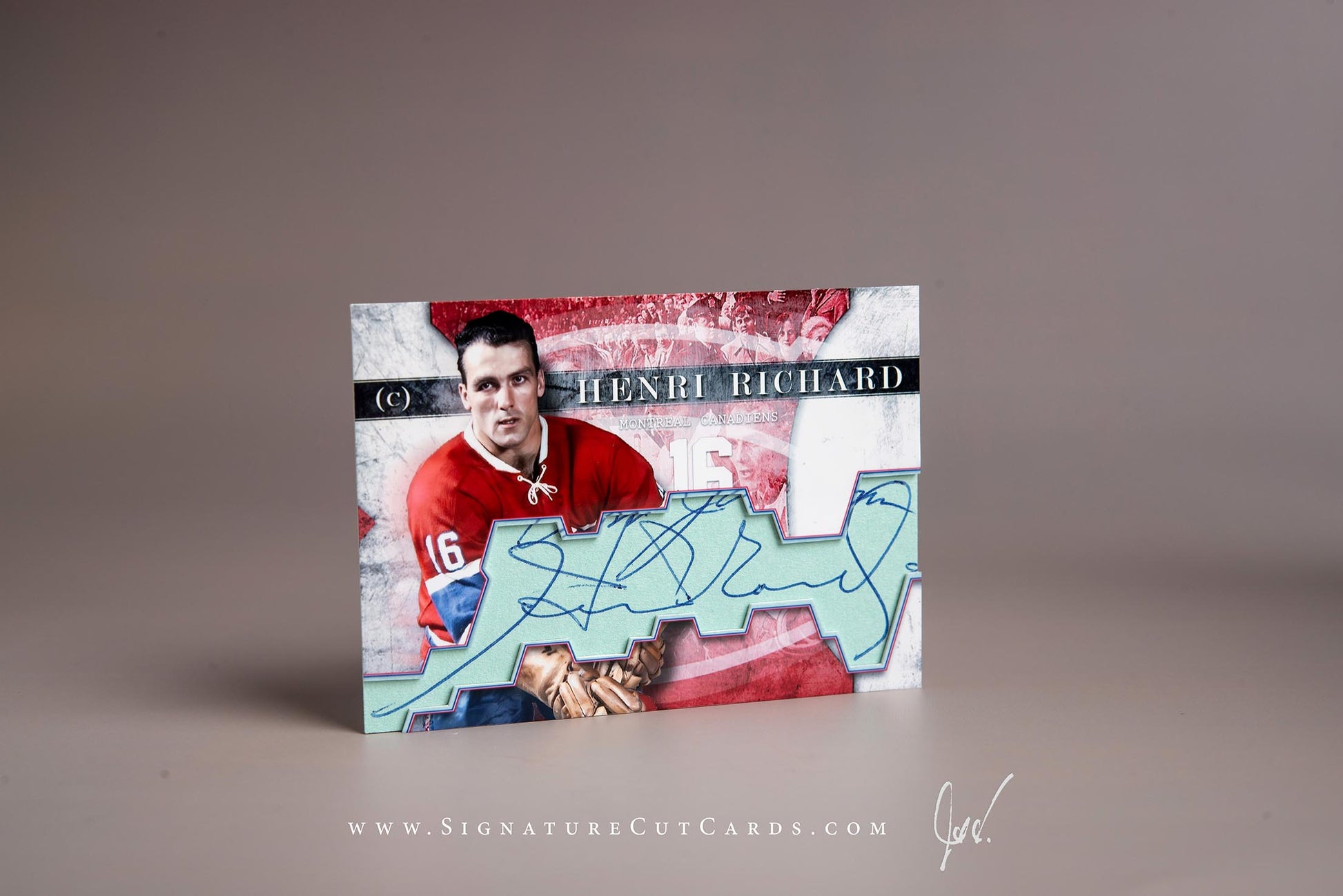 Henri Richard Montreal Canadiens Signature Cut Card Autograph