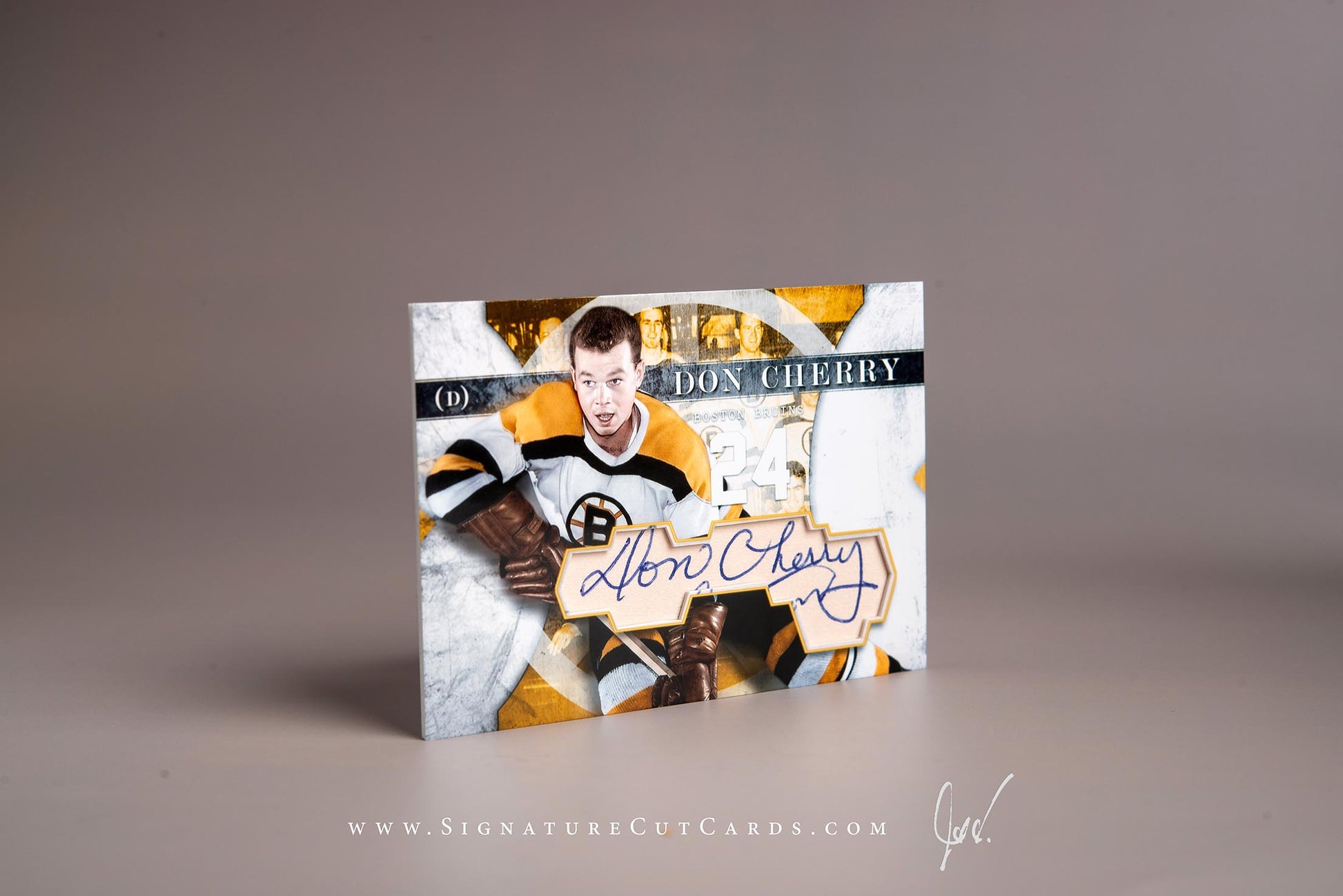 Don Cherry Boston Bruins Signature Cut Card Autograph