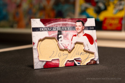 Doug Harvey Montreal Canadiens Vintage Signature Cut Card