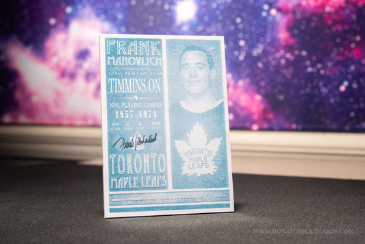 Frank Mahovlich Toronto Maple Leafs Signature Cut Card Back