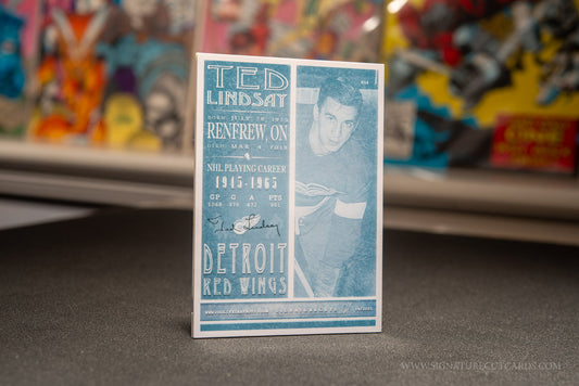 Ted Lindsay Detroit Red Wings Signature Cut Card Back