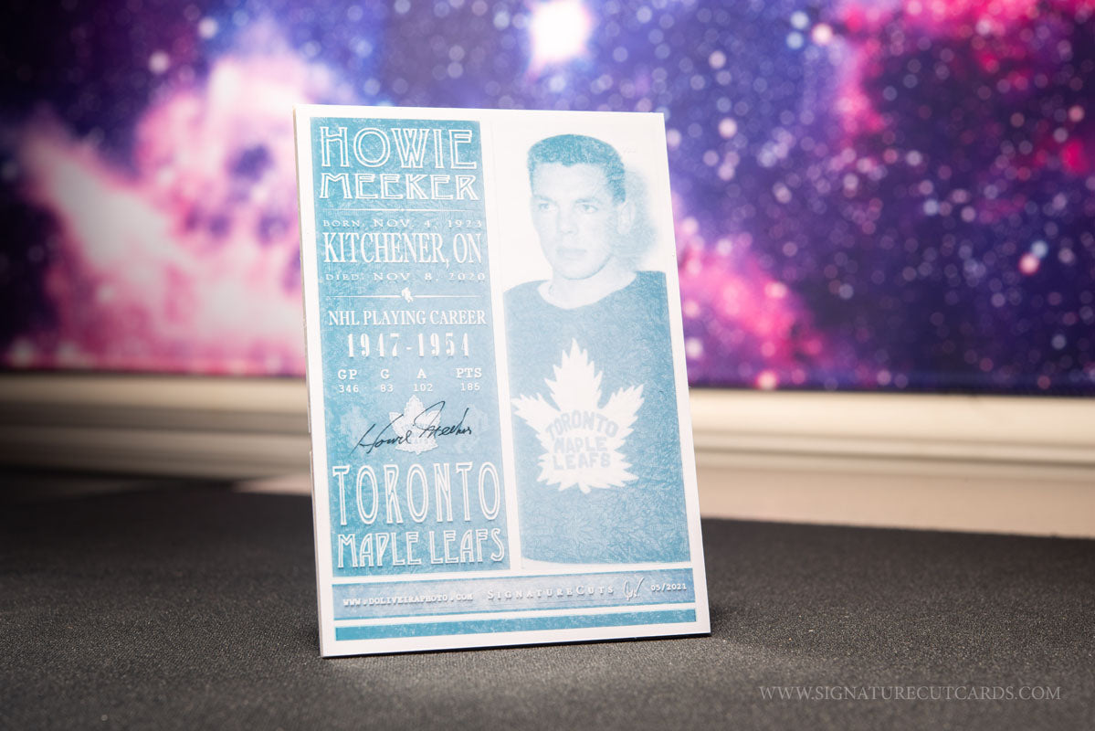 Howie Meeker Toronto Maple Leafs Signature Cut Card Back