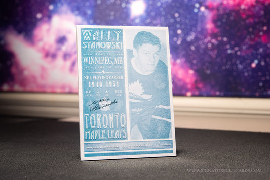 Wally Stanowski Toronto Maple Leafs Signature Cut Card Back