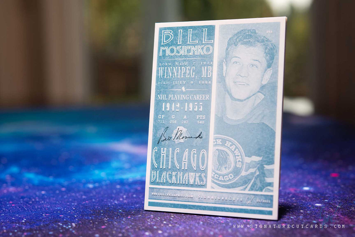 Bill Mosienko Chicago Blackhawks Signature Cut Card Back