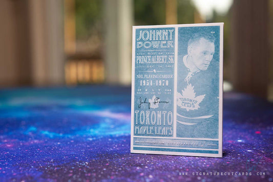 Johnny Bower Toronto Maple Leafs Signature Cut Card Back
