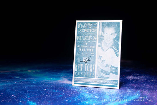 Dave Creighton New York Rangers Signature Cut Card Back