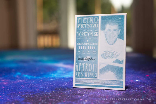 Matro Prystai Detroit Red Wings Signature Cut Card Back