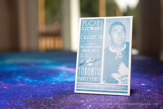 Ron Stewart Toronto Maple Leafs Signature Cut Card Back