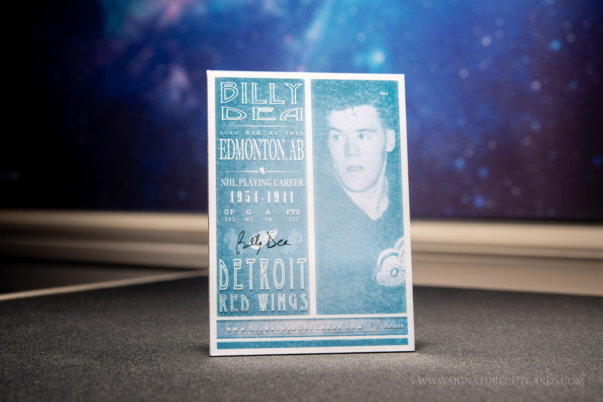 Billy Dea Detroit Red Wings Signature Cut Card Back