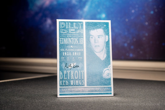 Billy Dea Detroit Red Wings Signature Cut Card Back