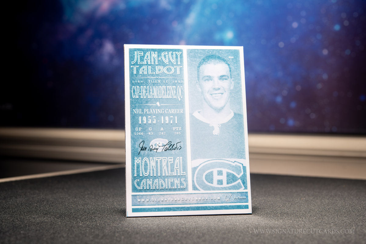 Jean-Guy Talbot Montreal Canadiens Signature Cut Card Back