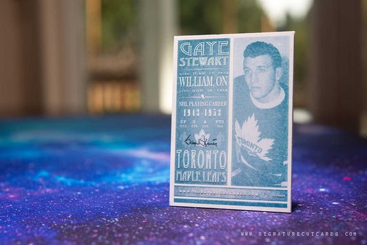 Gaye Stewart Toronto Maple Leafs Signature Cut Card Back