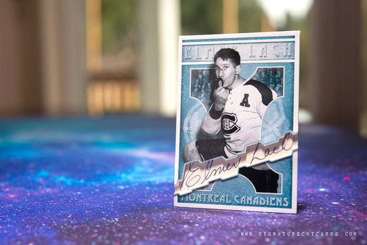 Elmer Lach Montreal Canadiens Vintage Signature Cut Card