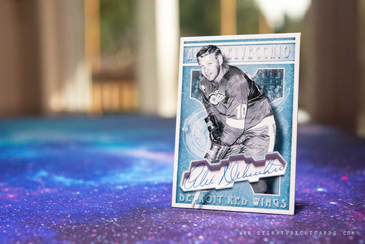 Alex Delvecchio Detroit Red Wings Vintage Signature Cut Card