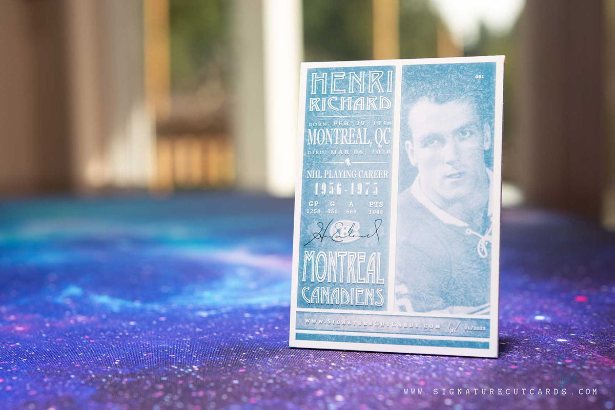 Henri Richard Montreal Canadiens Signature Cut Card Back