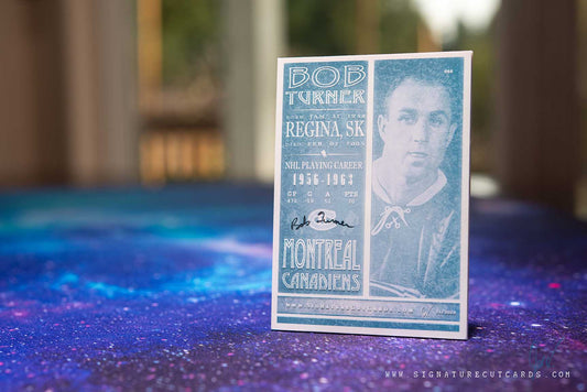 Bob Turner Montreal Canadiens Signature Cut Card Back
