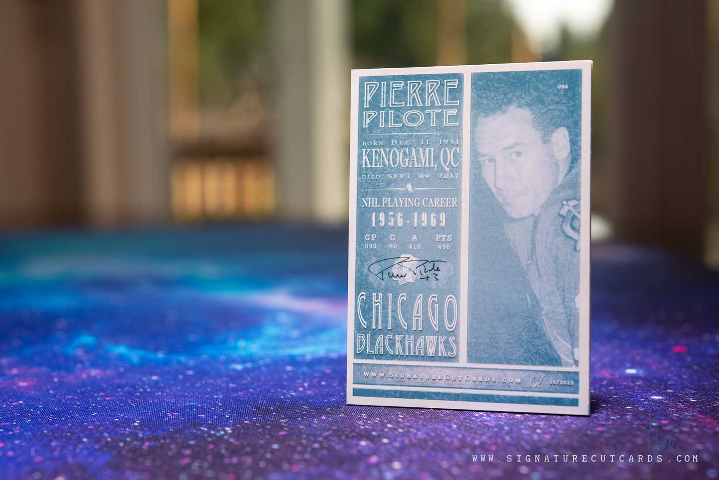 Pierre Pilote Chicago Blackhawks Vintage Signature Cut Card
