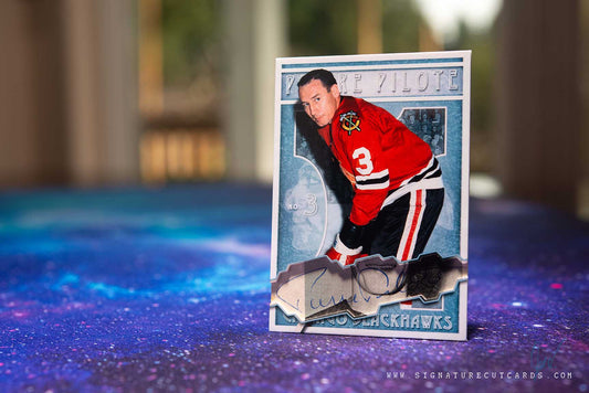 Pierre Pilote Chicago Blackhawks Vintage Signature Cut Card