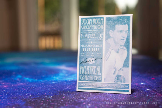 Boom Boom Geoffrion New York Rangers Signature Cut Card Back