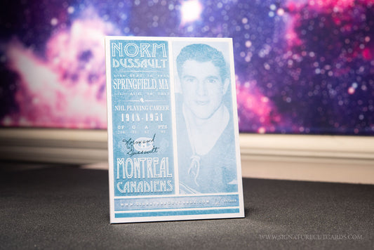 Norm Dussault Montreal Canadiens Signature Cut Card Back