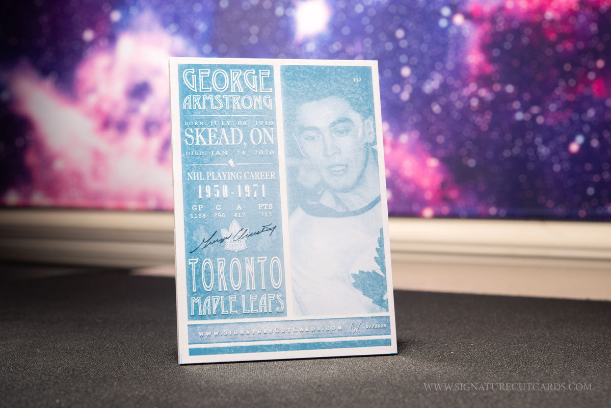 George Armstrong Toronto Maple Leafs Signature Cut Card Back