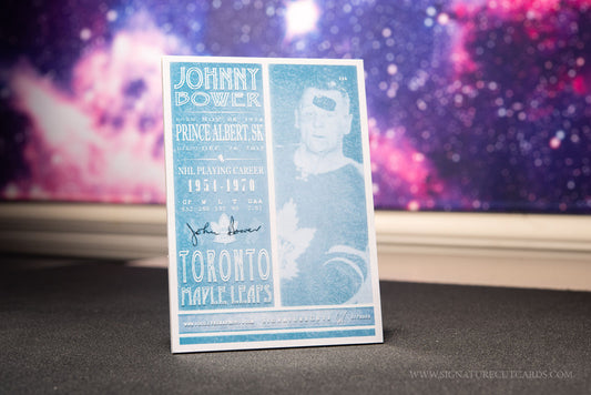 Johnny Bower Toronto Maple Leafs Signature Cut Card Back
