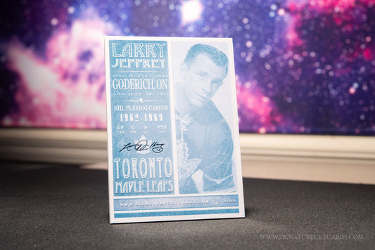 Larry Jeffrey Toronto Maple Leafs Signature Cut Card Back