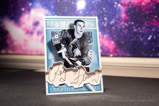 Reg Fleming Chicago Blackhawks Vintage Signature Cut Card