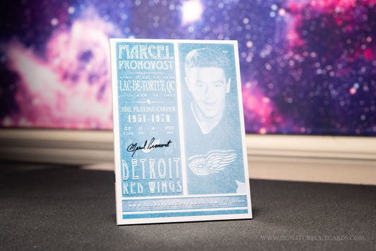 Marcel Pronovost Detroit Red Wings Signature Cut Card Back