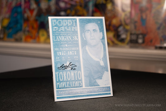 Bobby Baun Toronto Maple Leafs Signature Cut Card Back