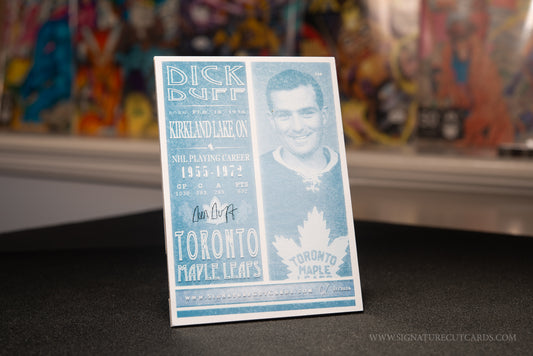 Dick Duff Toronto Maple Leafs Signature Cut Card Back