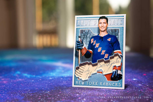 Andy Bathgate New York Rangers Vintage Signature Cut Card