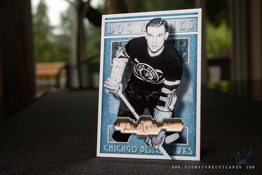 Doc Romnes Chicago Blackhawks Vintage Signature Cut Cards