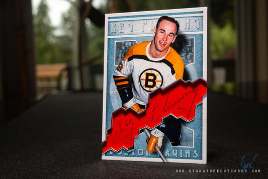 Reg Fleming Boston Bruins Vintage Signature Cut Cards