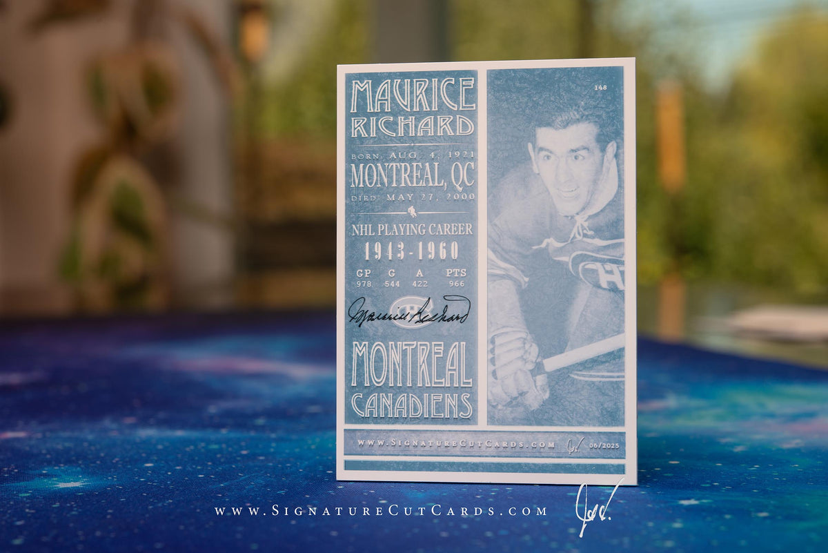 Maurice Richard Montreal Canadiens Signature Cut Card Back
