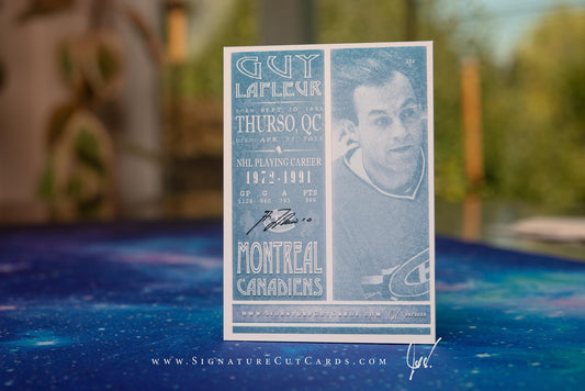 Guy Lafleur Montreal Canadiens Signature Cut Card Back