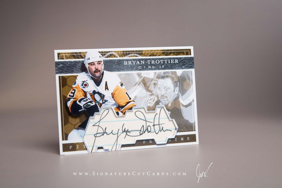 Bryan Trottier Pittsburgh Penguins Signature Cut Card Autograph