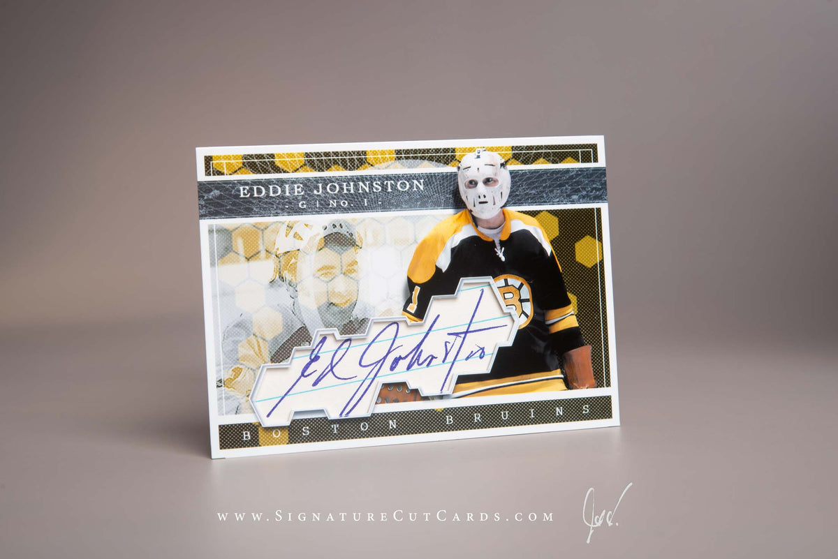 Eddie Johnston Boston Bruins Signature Cut Card Autograph