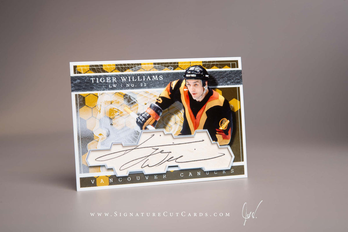 Tiger Williams Vancouver Canucks Signature Cut Card Autograph