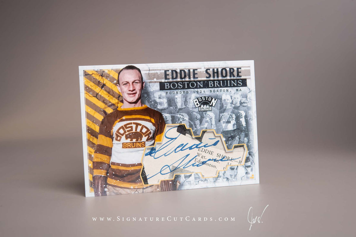 Eddie Shore Boston Bruins Signature Cut Card Autograph