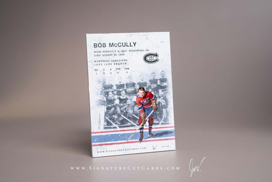 Bob McCully Montreal Canadiens Signature Cut Card Back