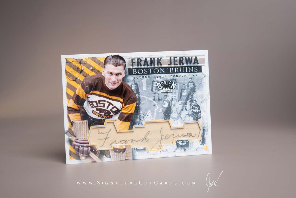 Frank Jerwa Boston Bruins Signature Cut Card Autograph