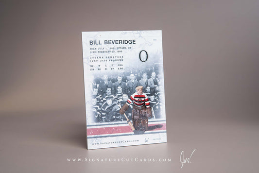 Bill Beveridge Ottawa Senators Signature Cut Card Back
