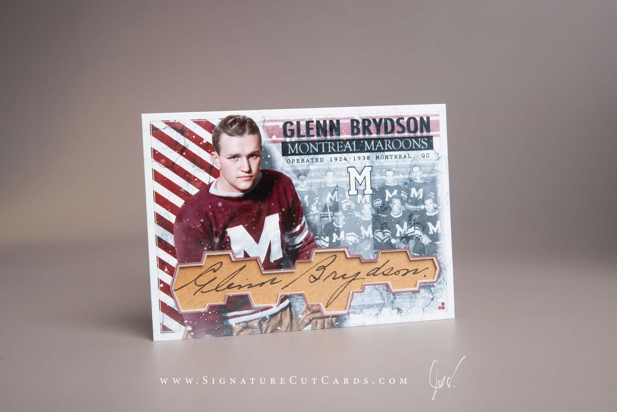 Glenn Brydson Montreal Maroons Signature Cut Card Autograph