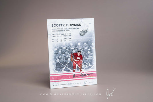 "Scotty" Bowman Detroit Red Wings Signature Cut Card Back