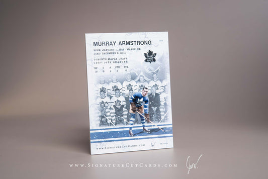 Murray Armstrong Toronto Maple Leafs Signature Cut Card Back