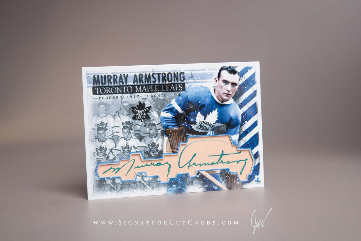 Murray Armstrong Toronto Maple Leafs Signature Cut Card Autograph