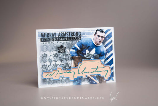 Murray Armstrong Toronto Maple Leafs Signature Cut Card Autograph